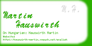 martin hauswirth business card